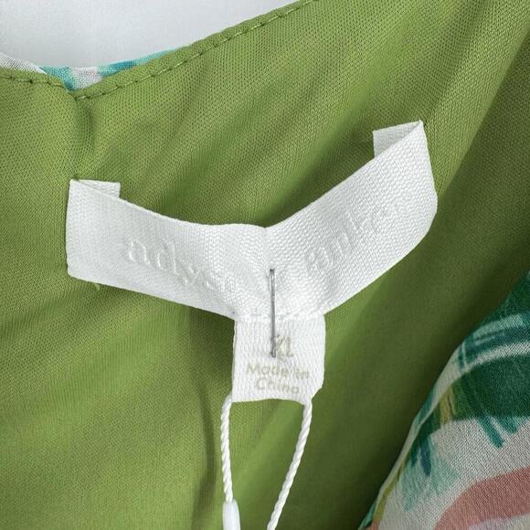 Adyson Parker dress womens XL green tropical wrap beachy resort cruise summer - Picture 3 of 6